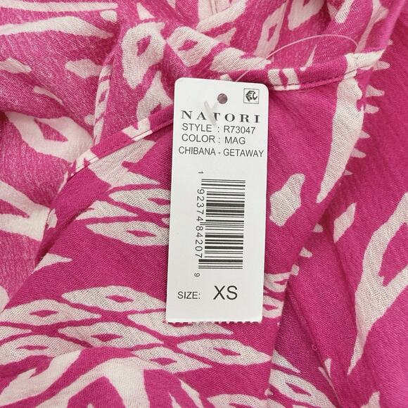 Natori Getaway Midi Dress Pink Lightweight Cotton Boho XS Resort Vacation Summer - Picture 8 of 9